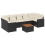 Set Divani da Giardino con Cuscini 8 pz Nero in Polyrattan