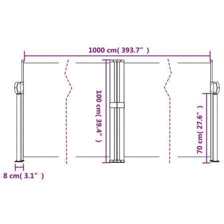 Tenda da Sole Laterale Retrattile Antracite 100x1000 cm