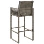 Sgabelli da Bar con Cuscini 2 pz Grigi in Polyrattan