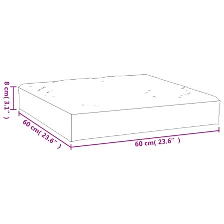 Cuscino per Pallet Tortora 60x60x8 cm in Tessuto Oxford