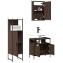 Set Mobili da Bagno 3 pz Rovere Marrone in Legno Multistrato