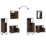 Set Mobili da Bagno 3 pz Rovere Marrone in Legno Multistrato