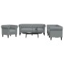 Set di Divani 3 pz Grigio Chiaro in Tessuto