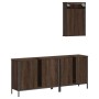 Set Mobili da Bagno 3 pz Rovere Marrone in Legno Multistrato