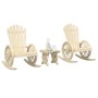 Set Salotto da Giardino 3 pz in Legno Massello di Abete