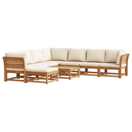 Set Salotto Giardino 9 pz con Cuscini Legno Massello di Acacia