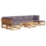 Set Salotto da Giardino 8 pz con Cuscini Legno Massello Acacia