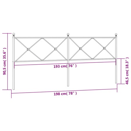 Testiera in Metallo Bianco 193 cm