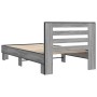 Giroletto Grigio Sonoma 90x200 cm Legno Multistrato e Metallo