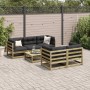 Set Divani da Giardino 6pz con Cuscini Legno Impregnato di Pino