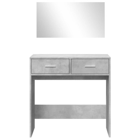 Toeletta con Specchio Grigio Cemento 80x39x80 cm