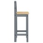 Set da Bar 3 pz Grigio in Legno Massello di Pino