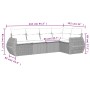 Set Divano da Giardino 5 pz con Cuscini Grigio in Polyrattan