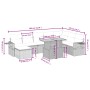 Set Divano da Giardino 9 pz con Cuscini Grigio in Polyrattan