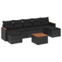 Set Divani da Giardino con Cuscini 8 pz Nero in Polyrattan