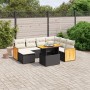 Set Divani da Giardino con Cuscini 8 pz Nero in Polyrattan