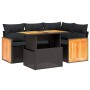 Set Divani da Giardino 5 pz con Cuscini in Polyrattan Nero