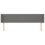 Testiera ad Orecchio Grigio Scuro 163x16x78/88 cm in Tessuto
