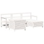 Set Salotto da Giardino 5 pz Bianco in Legno Massello di Pino