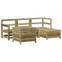 Set Divani da Giardino 5 pz in Legno Impregnato di Pino