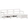 Set Salotto da Giardino 4 pz Bianco in Legno Massello di Pino