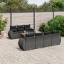 Set Divani da Giardino con Cuscini 8 pz Nero in Polyrattan