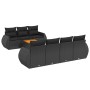 Set Divani da Giardino con Cuscini 8 pz Nero in Polyrattan