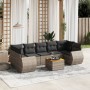 Set Divano da Giardino 8 pz con Cuscini Grigio in Polyrattan