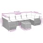 Set Divano da Giardino 8 pz con Cuscini Grigio in Polyrattan