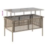 Set Divano da Giardino 4 pz con Cuscini Beige Polyrattan Vetro