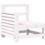 Set Divani da Giardino 7 pz Bianco in Legno Massello di Pino