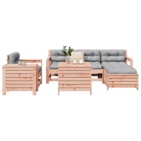 Set Divani da Giardino 7 pz in Legno Massello Abete Douglas