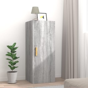 Armadietto a Muro Grigio Sonoma 34,5x34x90 cm Legno Multistrato