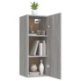 Armadietto a Muro Grigio Sonoma 34,5x34x90 cm Legno Multistrato