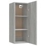 Armadietto a Muro Grigio Sonoma 34,5x34x90 cm Legno Multistrato