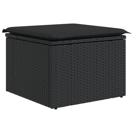 Set Divani da Giardino con Cuscini 7pz Nero Polyrattan