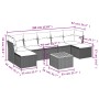 Set Divani da Giardino con Cuscini 8 pz Nero in Polyrattan