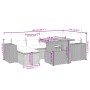 Set Divani da Giardino 7 pz con Cuscini Grigio in Polyrattan