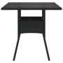 Tavolo da Giardino Piano in Vetro Nero 80x80x75 cm Polyrattan