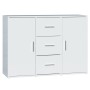 Credenza Bianco Lucido 91x29,5x65 cm in Legno Multistrato