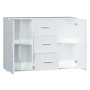 Credenza Bianco Lucido 91x29,5x65 cm in Legno Multistrato