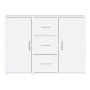 Credenza Bianco Lucido 91x29,5x65 cm in Legno Multistrato