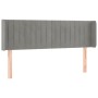 Testiera ad Orecchio Grigio Chiaro 147x16x78/88 cm in Velluto