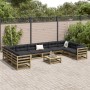 Set Divani da Giardino 11 pz in Legno Impregnato di Pino