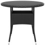 Set Bistrot da Giardino 5 pz Polyrattan e Vetro Temperato Nero