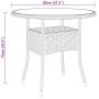 Set Bistrot da Giardino 5 pz Polyrattan e Vetro Temperato Nero