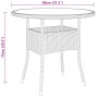 Set Bistrot Giardino 5 pz Polyrattan e Vetro Temperato Marrone