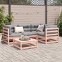 Set Divani Giardino 5 pz Cuscini Legno Massello Abete Douglas