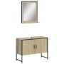 Set Mobili da Bagno 2 pz Rovere Sonoma in Legno Multistrato