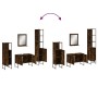 Set Mobili da Bagno 4 pz Rovere Fumo in Legno Multistrato
